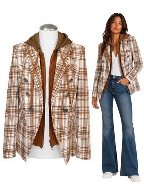 $695 New VERONICA BEARD Plaid Miller Dickey Blazer Jacket Sz 2